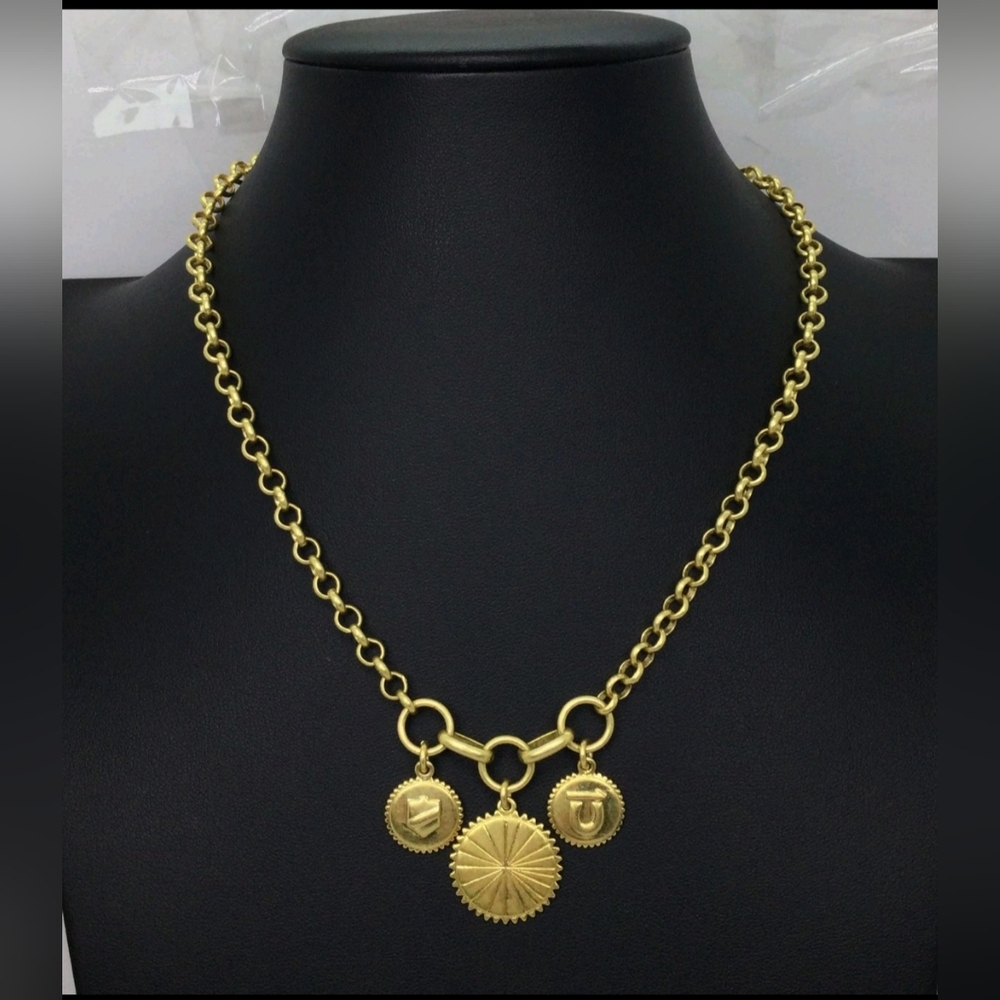 Madewell Goldtone Good Luck Charm Necklace 16"